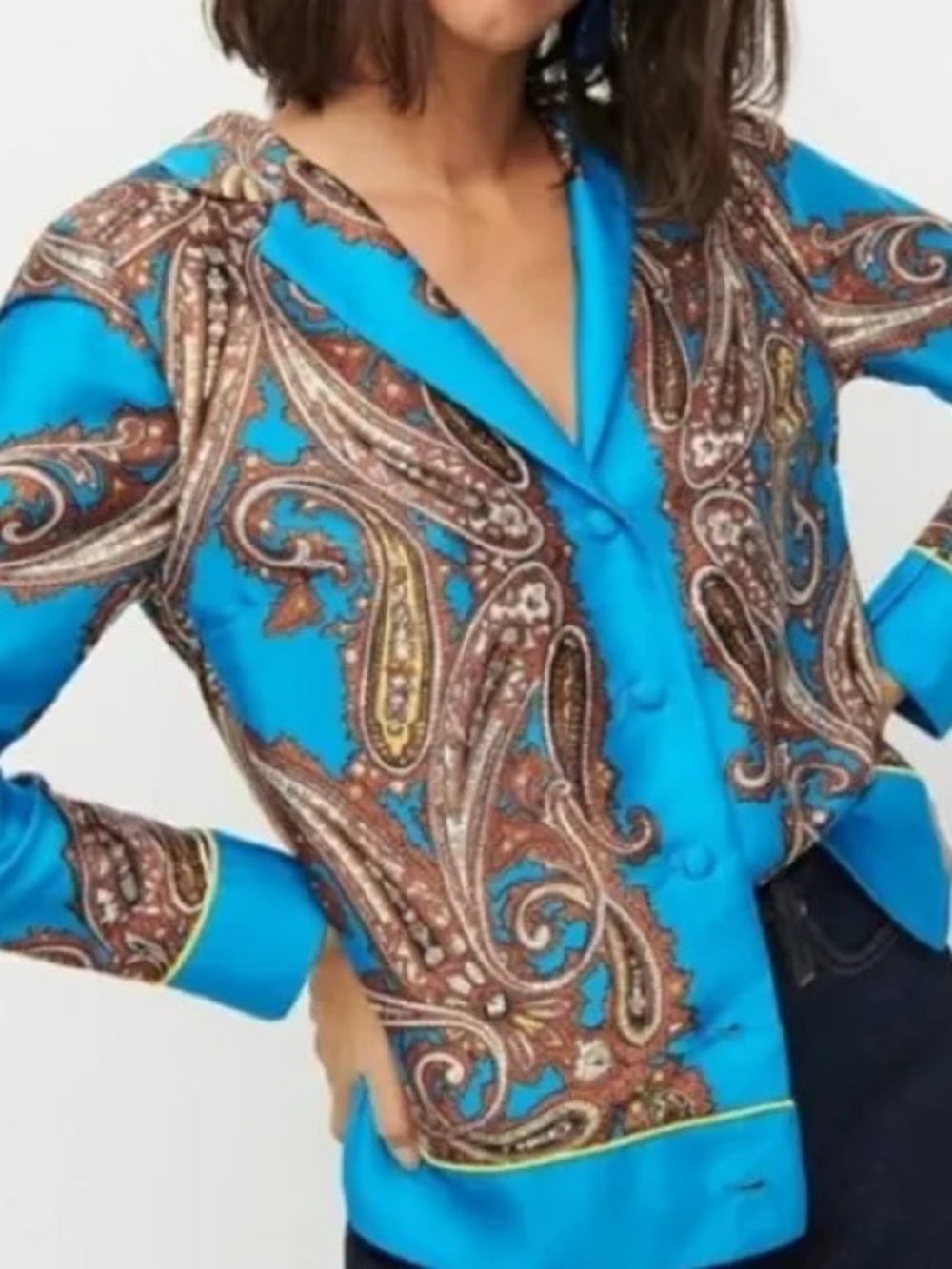J. Crew Drapey Button Up Shirt In Paisley Print